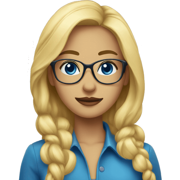 femme blonde yeux bleus lunettes  emoji