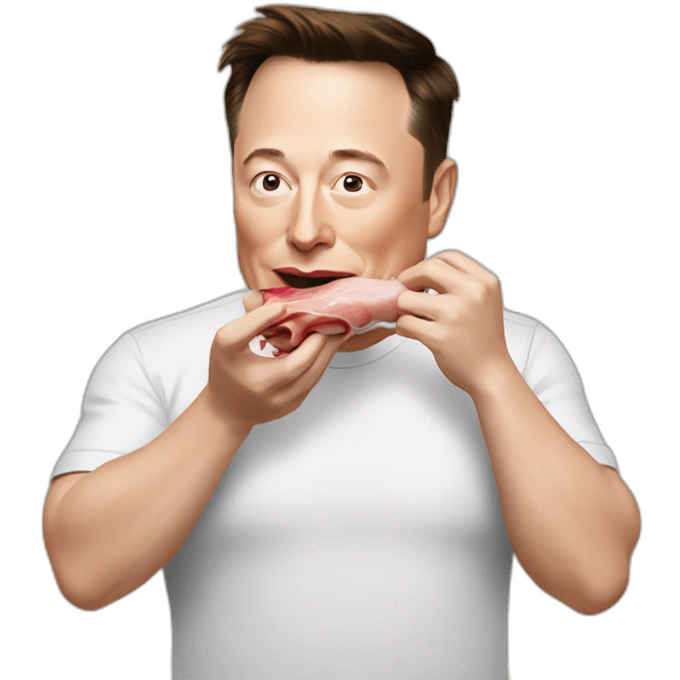 elon musk eat pig emoji