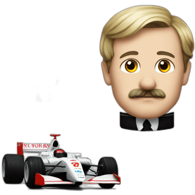 f1 car with hitler head instead of wheels emoji