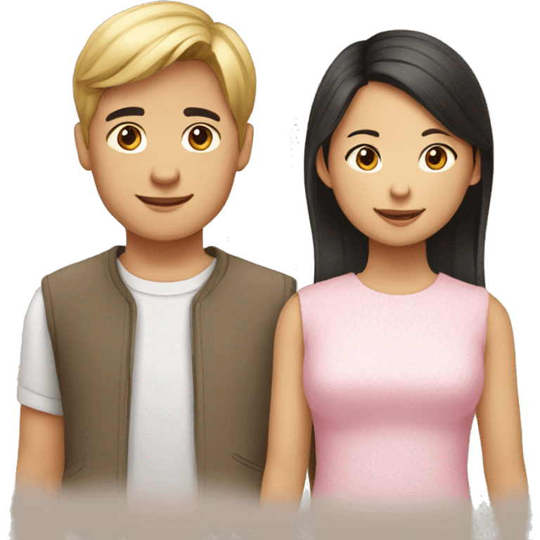 son and daughter half  asian and european family emoji