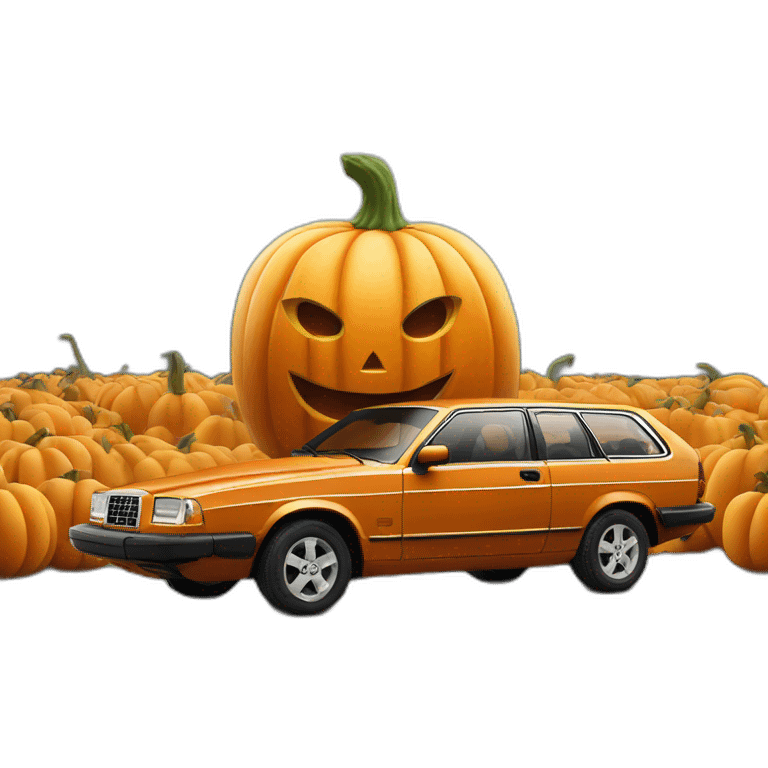 pumpkin volvo car emoji