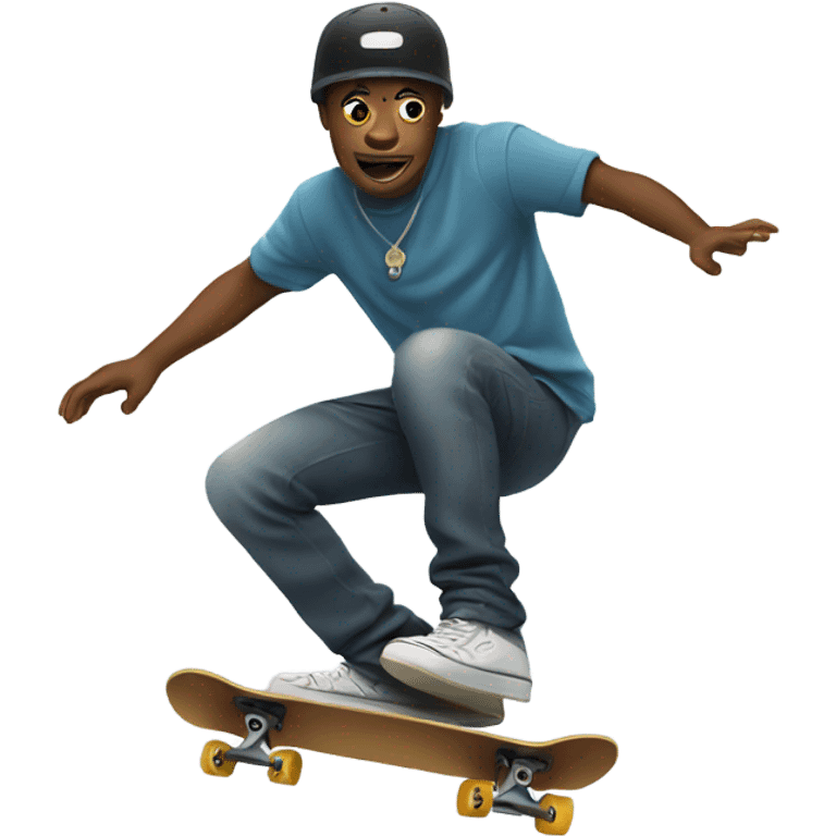 Skateboarder ollying  emoji