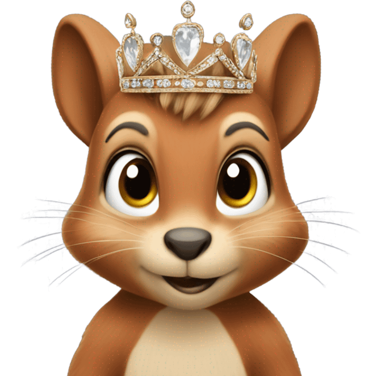 Tuhina as a squirrel wearing a tiara emoji