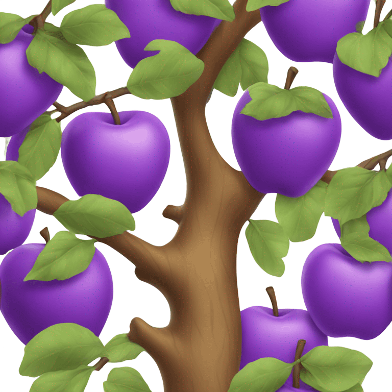 A tree with purple apples emoji