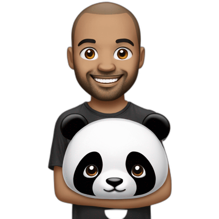 Panda qui fait un câlin à Tony parker emoji