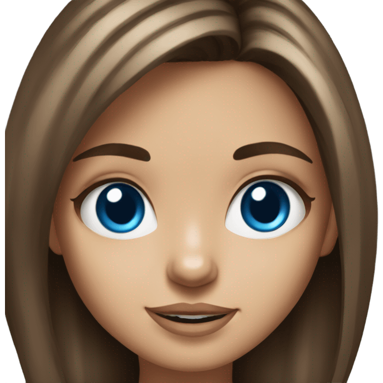 Realistic brunette girl with bright blue eyes holding Yorkshire terrier  emoji