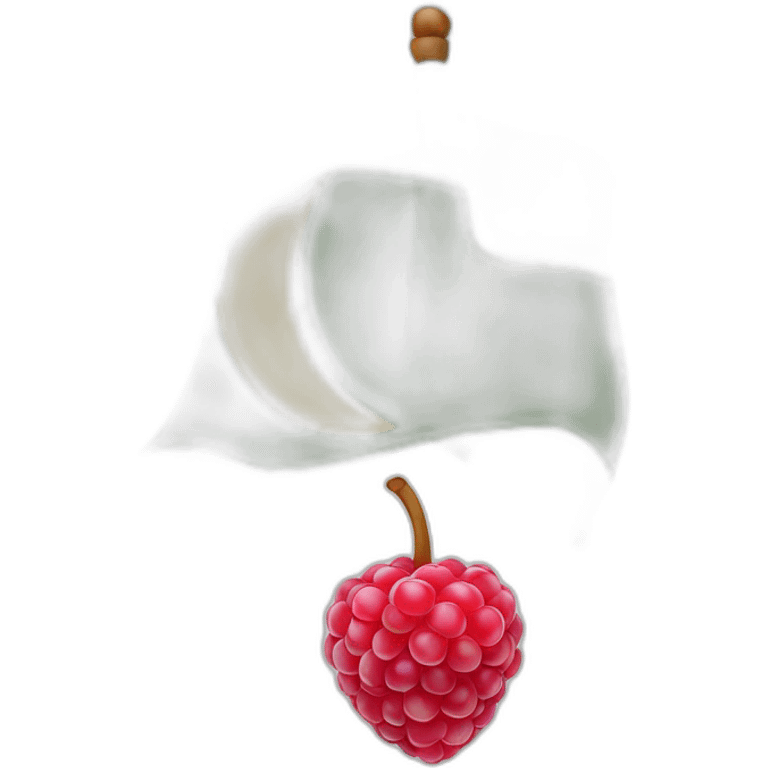 Lithuanian flag with a raspberry fruit on it emoji