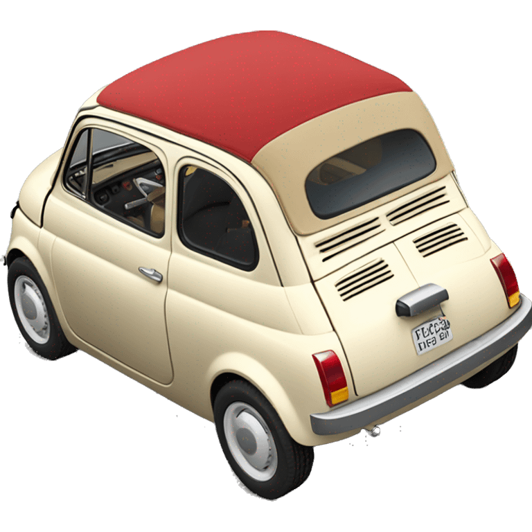 Fiat 500 red top beige body emoji