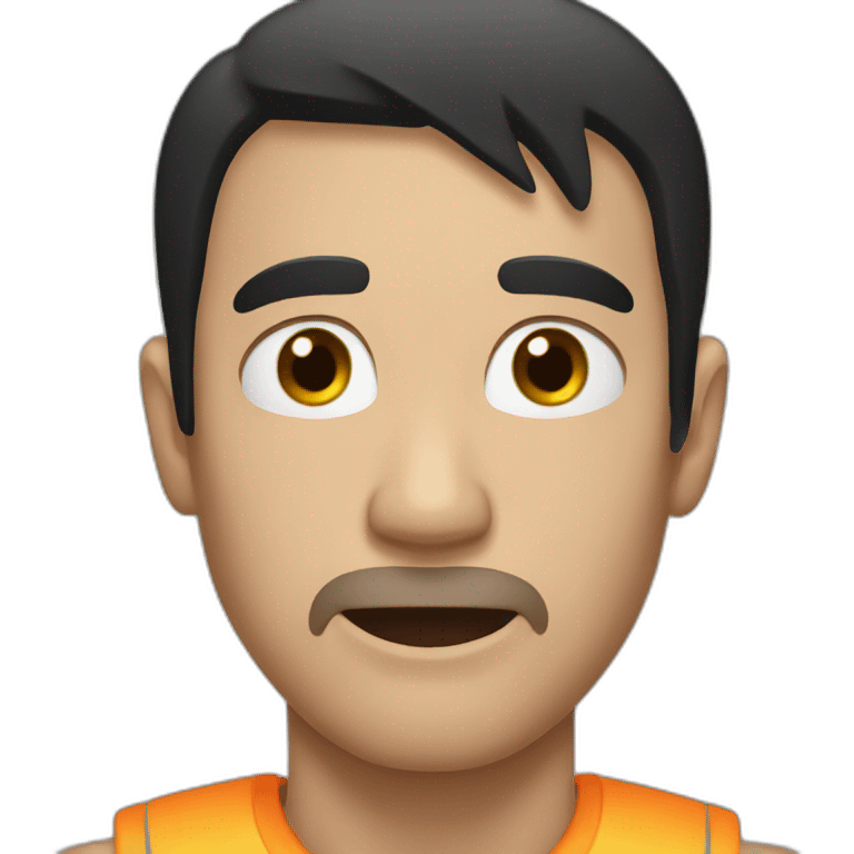 Man with black hair Faking injury emoji