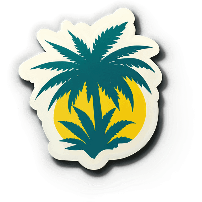 Marijuana and palm trees emoji