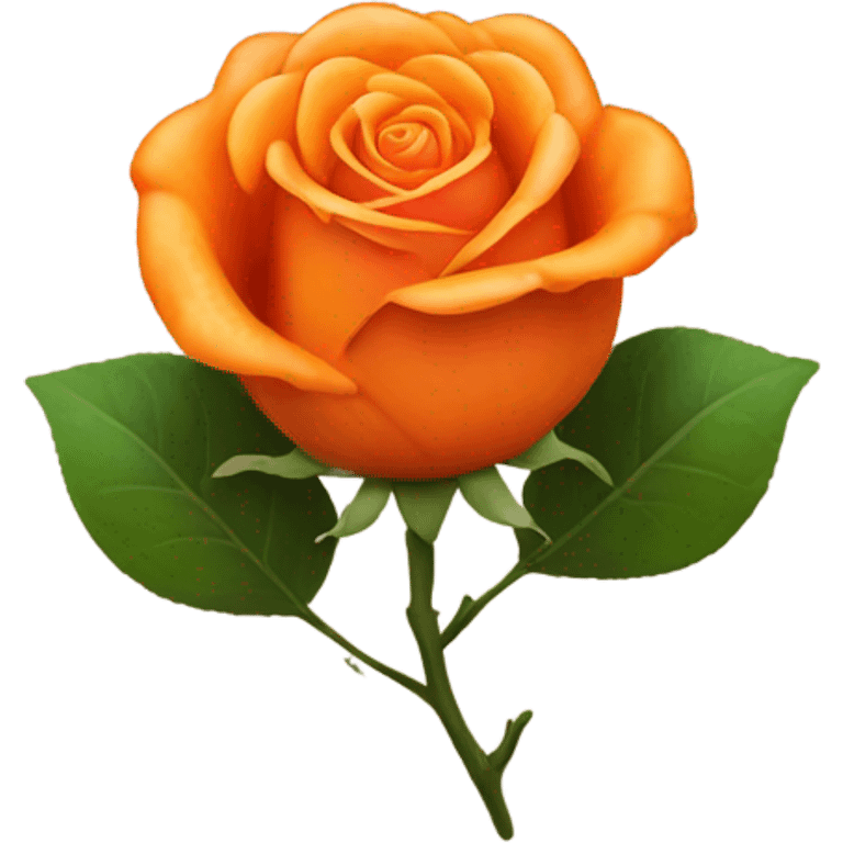 Orange aesthetic heart in which there is a bright orange rose  emoji