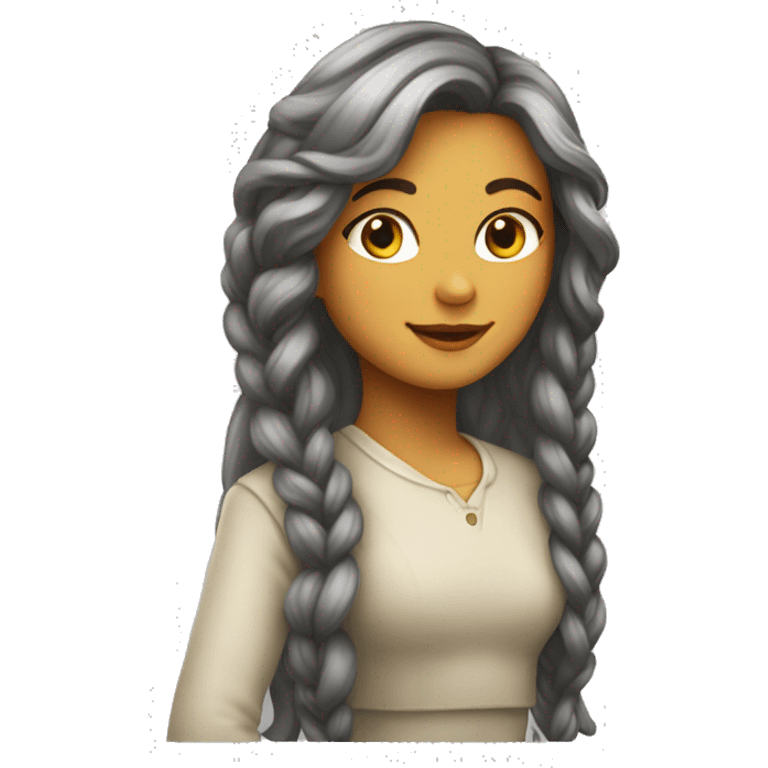 Joli fille avec des long cheveux châtains  emoji