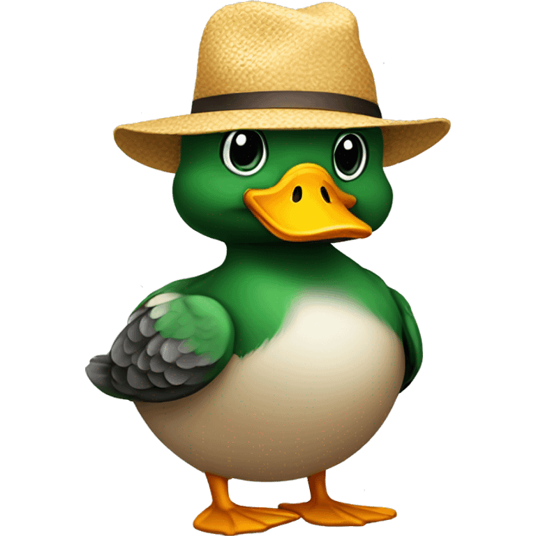 Duck with hat  emoji