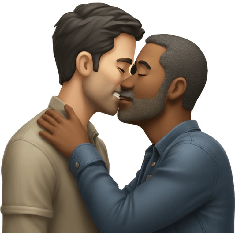 Man kissing a man emoji