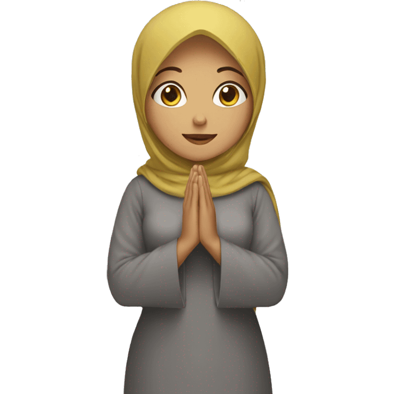 Woman wearing a hijab and pray emoji