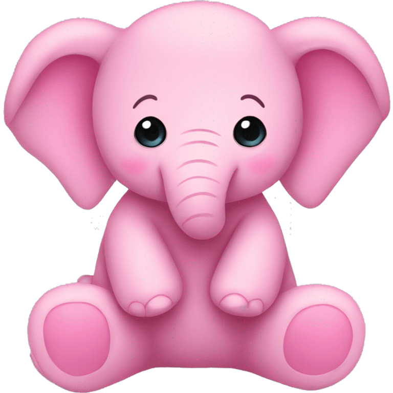 A little pink elephant teddy bear fluffy emoji