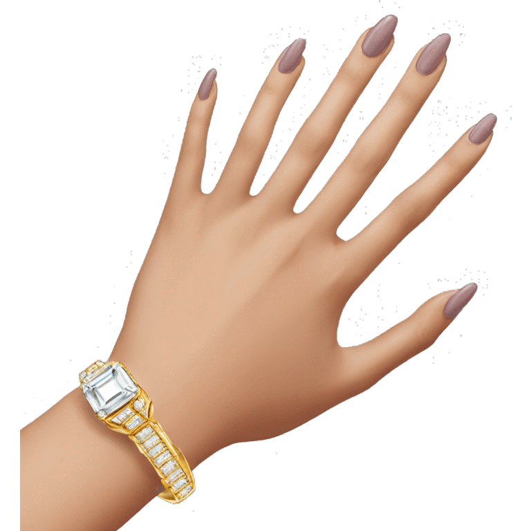 woman's hand with a super expensive ring emoji