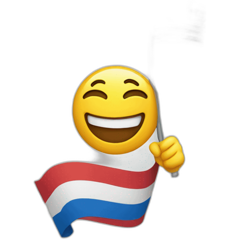 happy face holding flag emoji