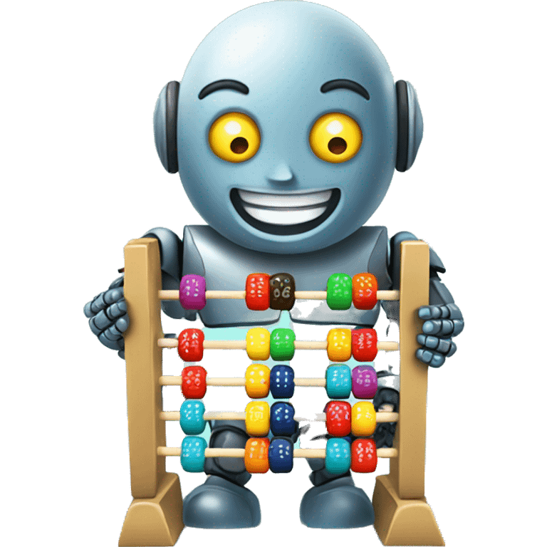 happy robot holding abacus emoji