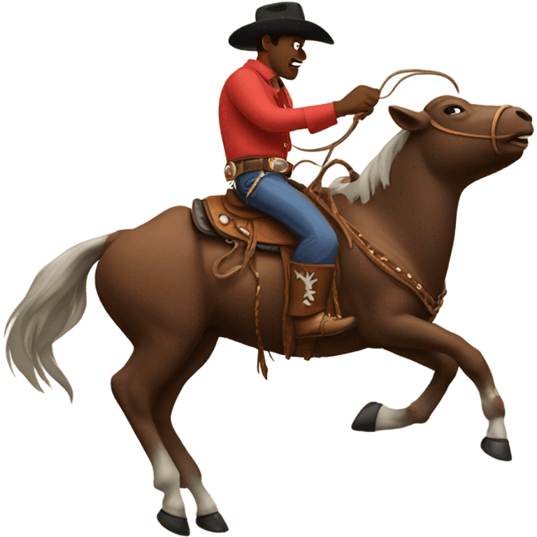 Cowboy riding a bull emoji