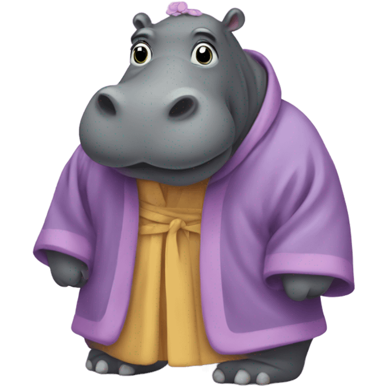 Hippo standing in a robe emoji