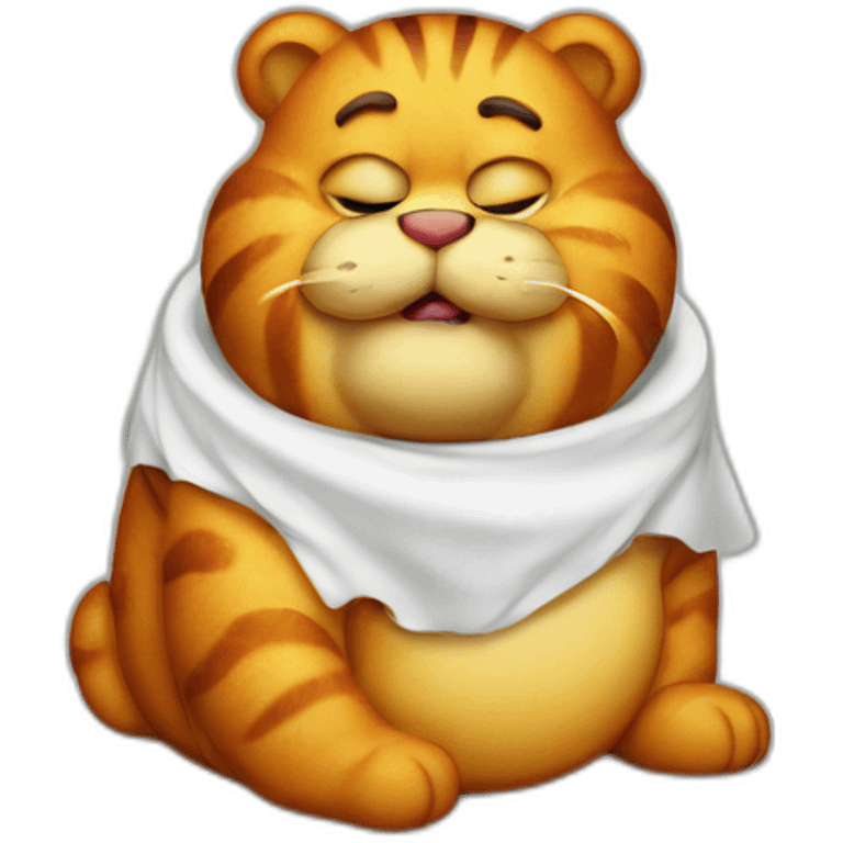 fat garfield eating emoji