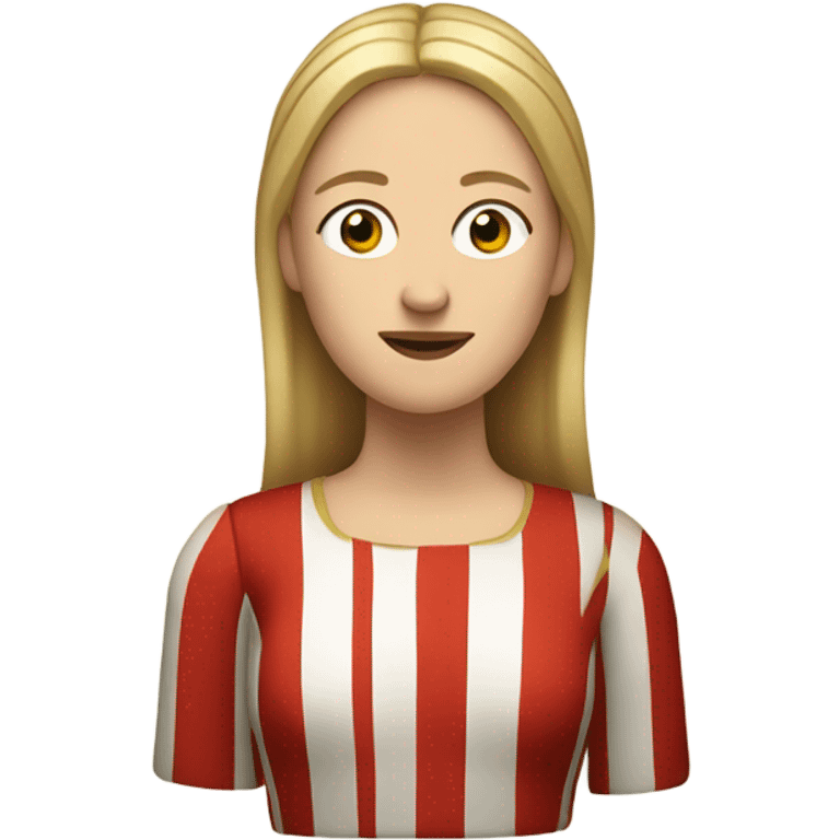 woman with blond hair 11th century, with vertical red striped tunic emoji