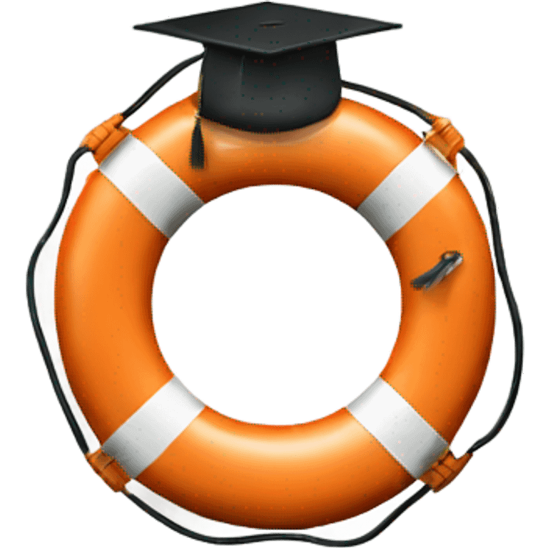 Life preserver with a graduation cap emoji