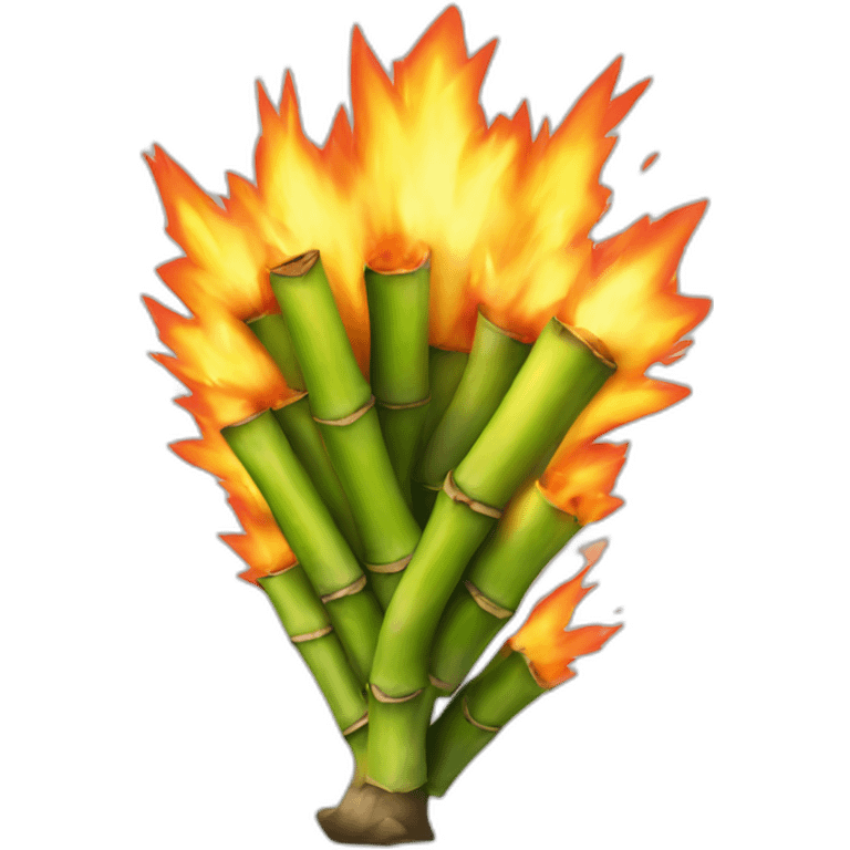 exploding fire bamboo emoji