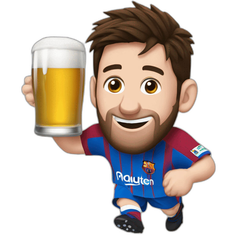 Messi boire du bière emoji