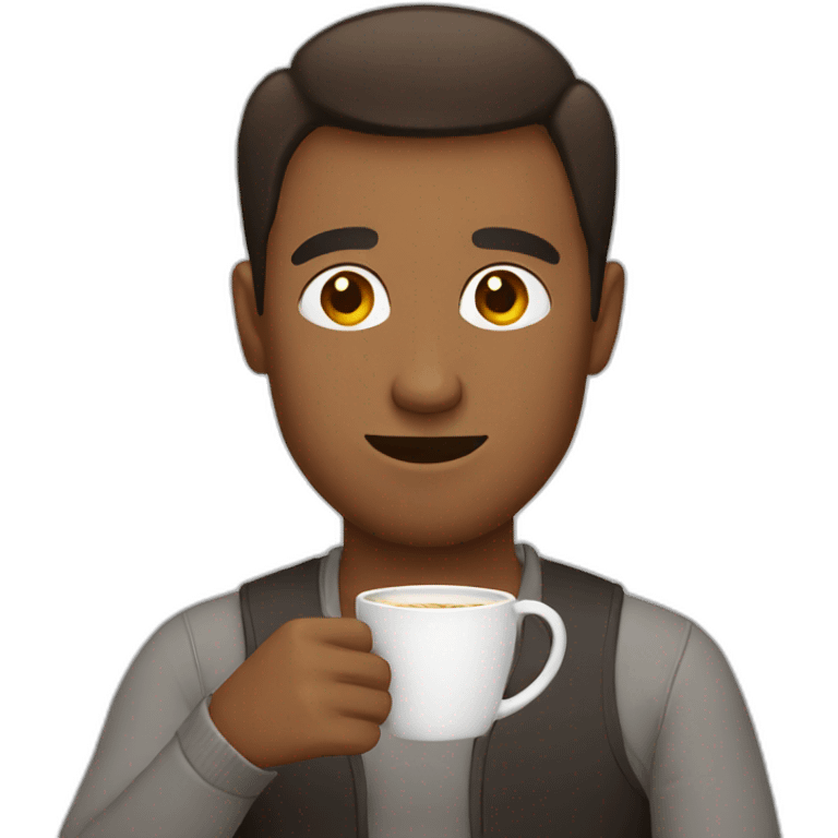 Man drinking coffee emoji