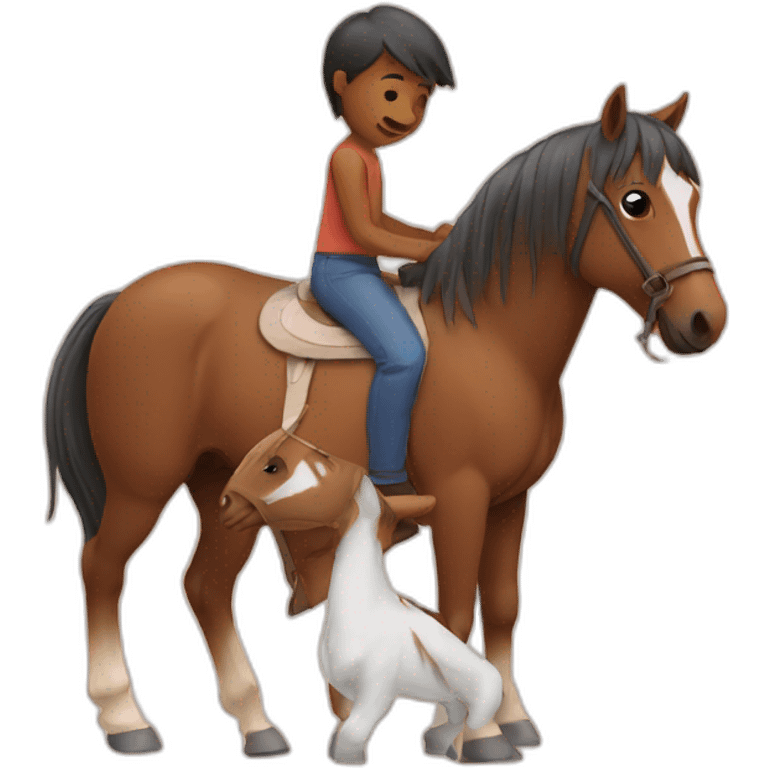 Horse with baby human emoji