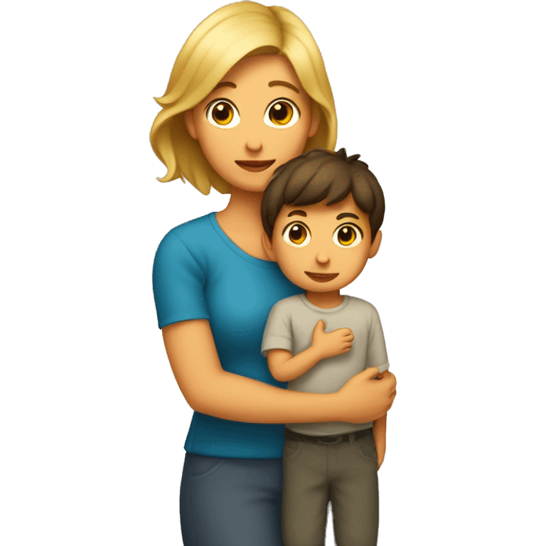 niño pequeño con su mama emoji