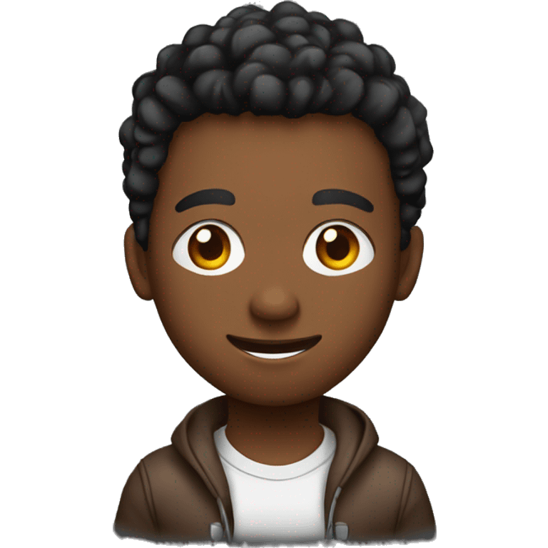 Chico gamer negro con ojos marrones emoji