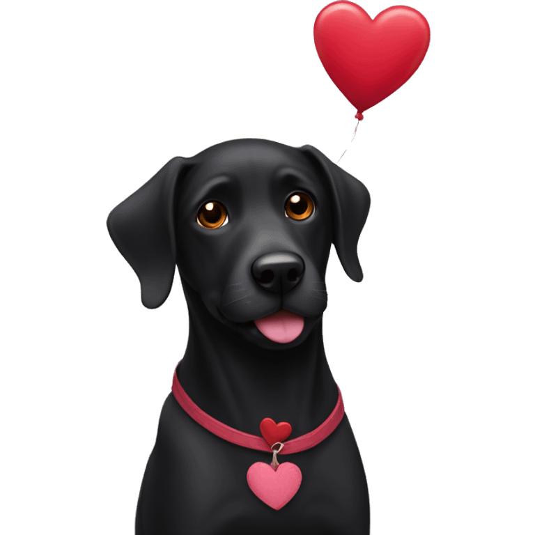 Black dog valentine  emoji