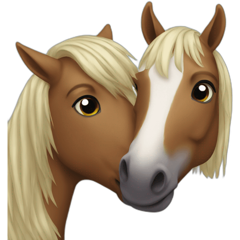 2 horse kissin emoji