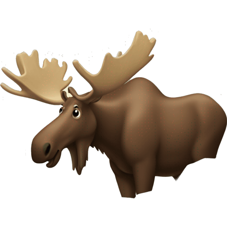 Moose climbing a mountain emoji