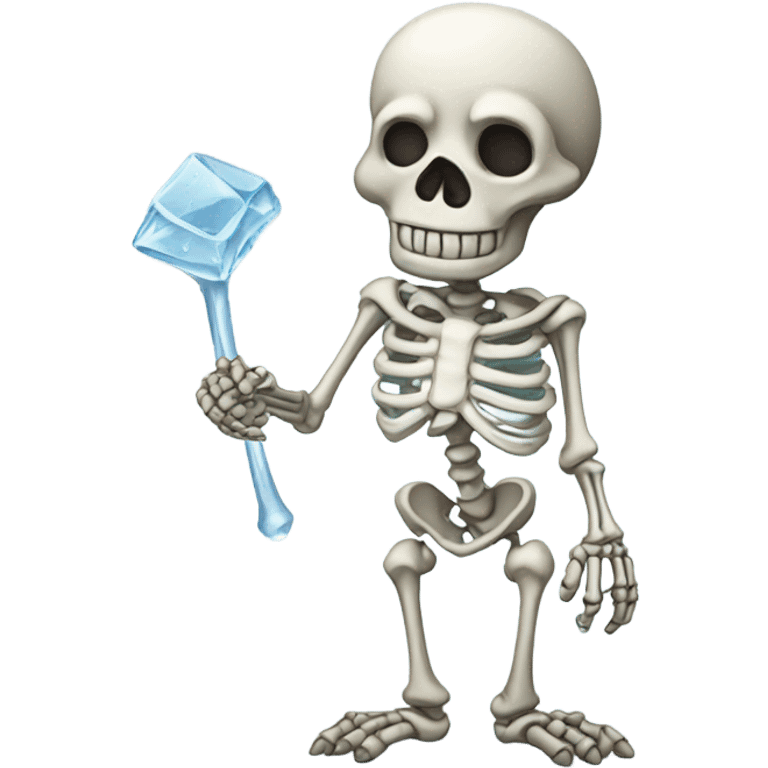 skeleton with ice  emoji