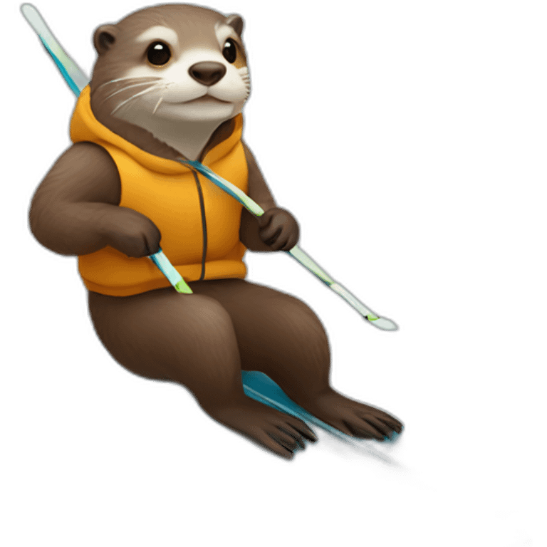 otter skiing emoji