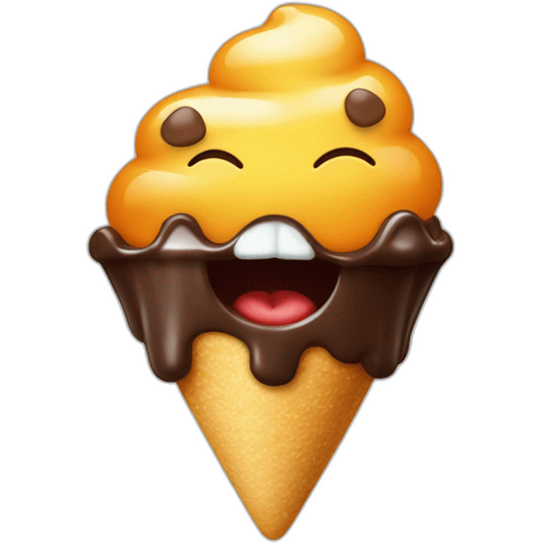 caca avec une glace emoji