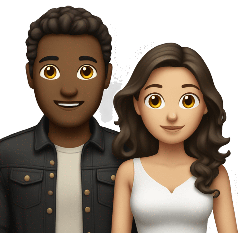 brunette couple emoji