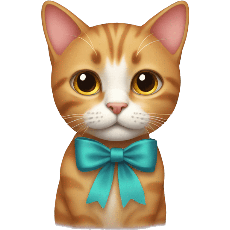 A cat with a bow emoji