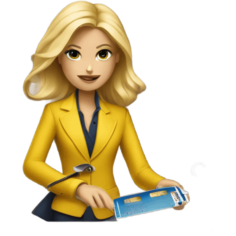 Blonde Ralph lauren women cutting credit card in half  emoji