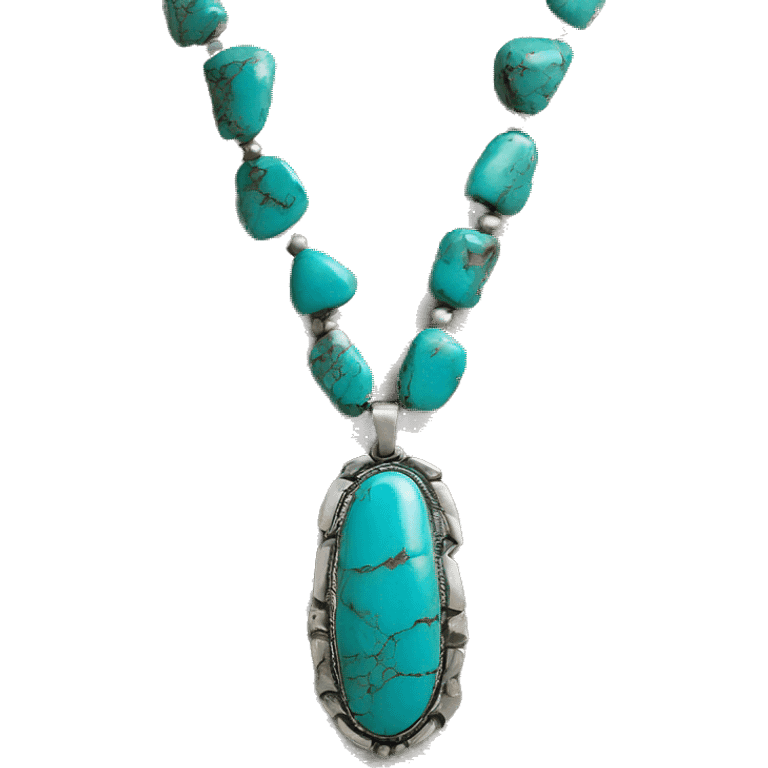 Western silver turquoise necklace  emoji