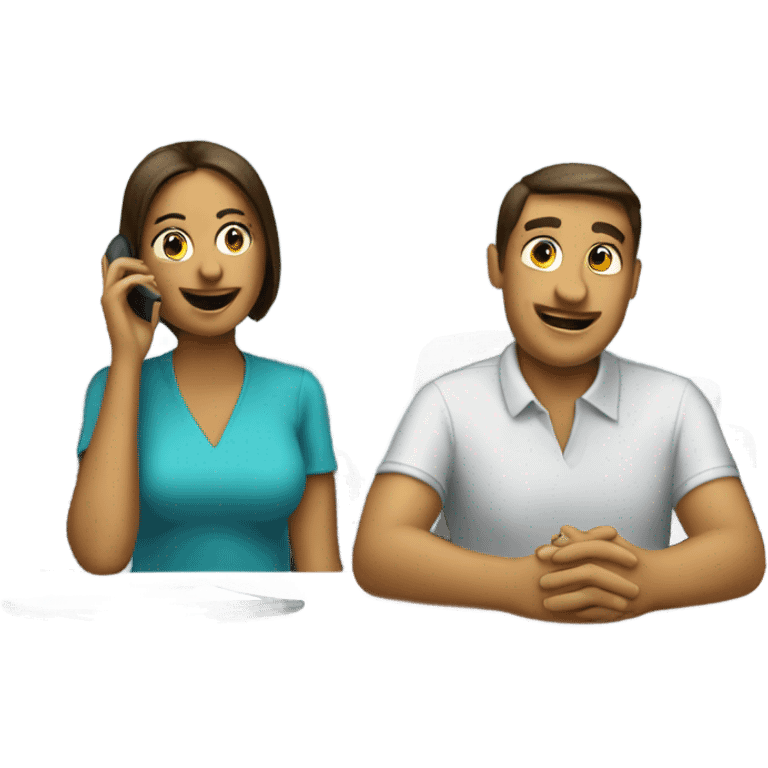 Two people talking on the phone emoji