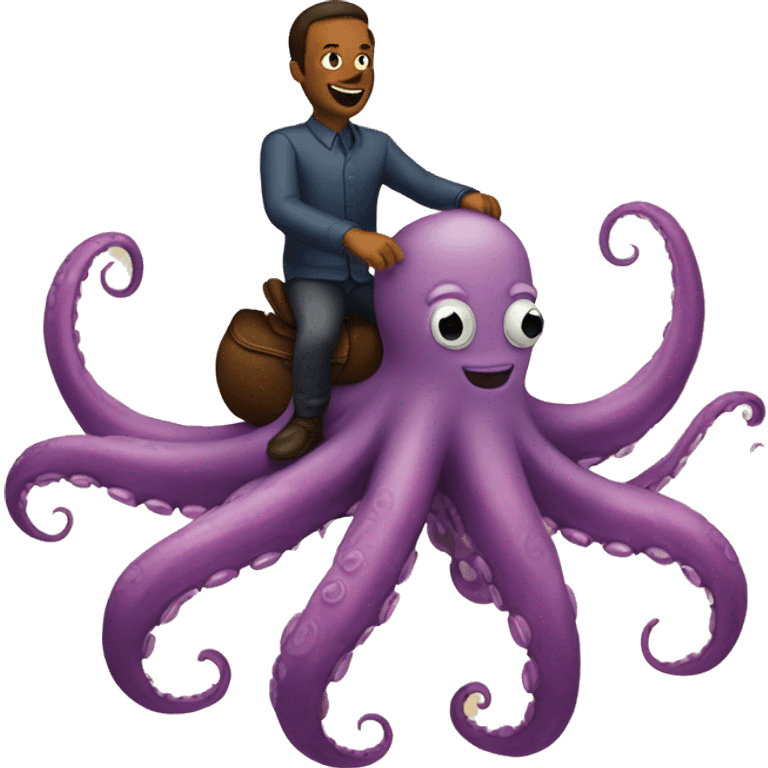 Man riding a octopus  emoji