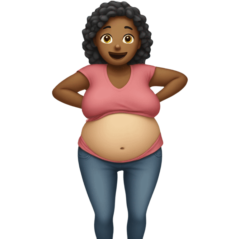 Woman rubbing her stomach  emoji