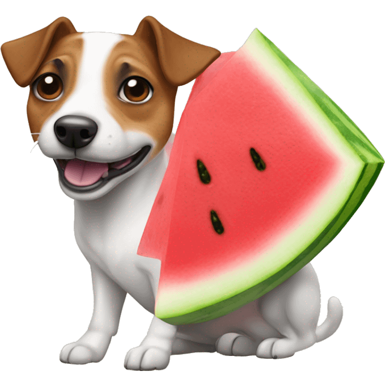 a jack russel in watermelon disguise emoji