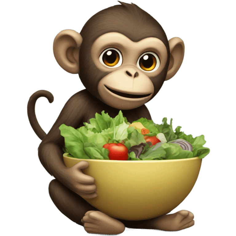 Monkey eating salad emoji