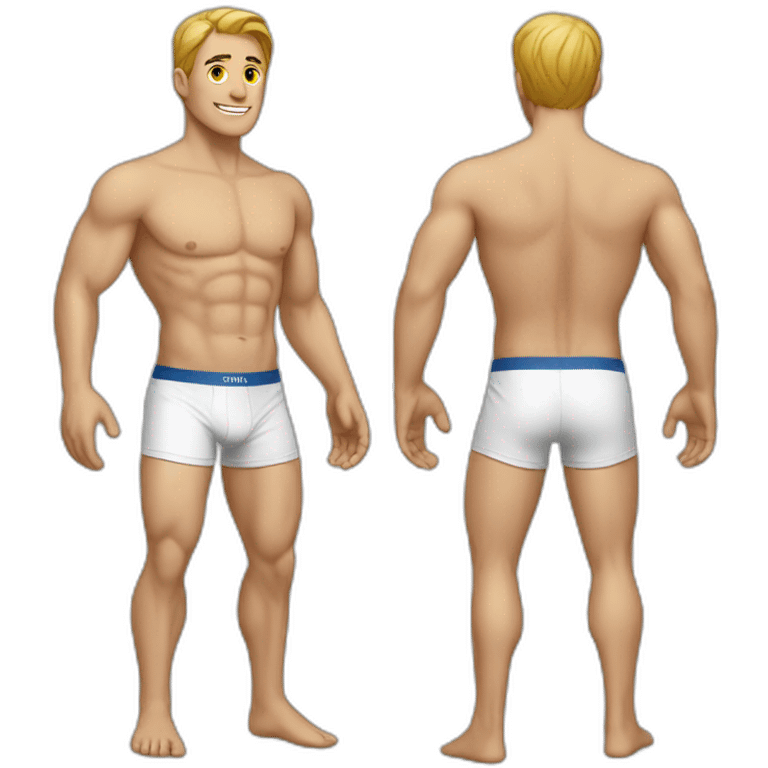 White Man with boxers without t shirt emoji